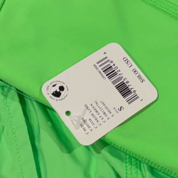 Free People Movement Righteous Runsie FP Lime Green Romper Onesie Small NWT NEW - Picture 7 of 10